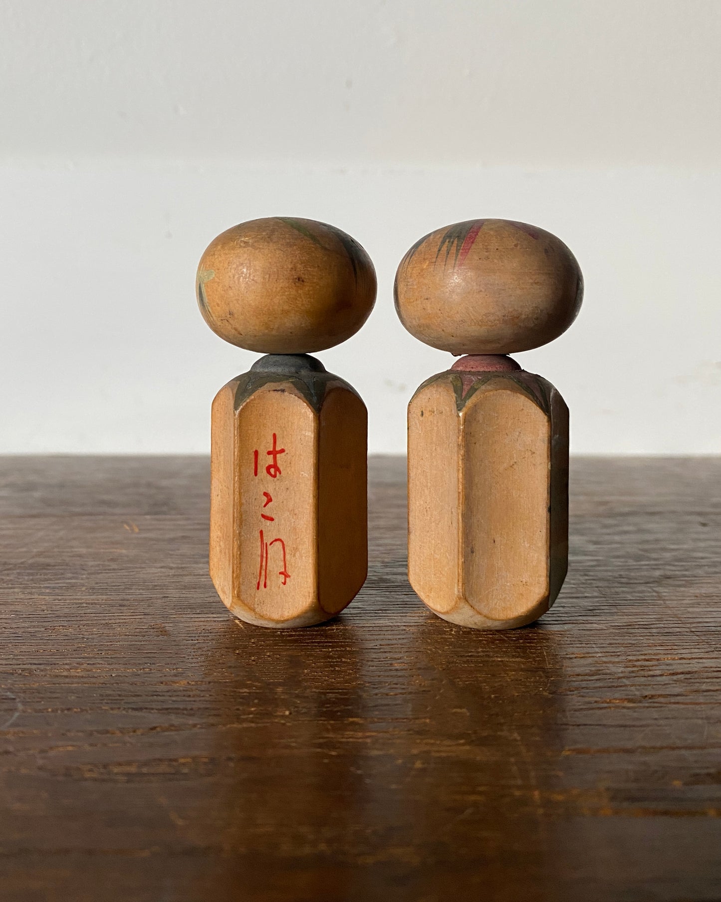 vintage landscape kokeshi pair