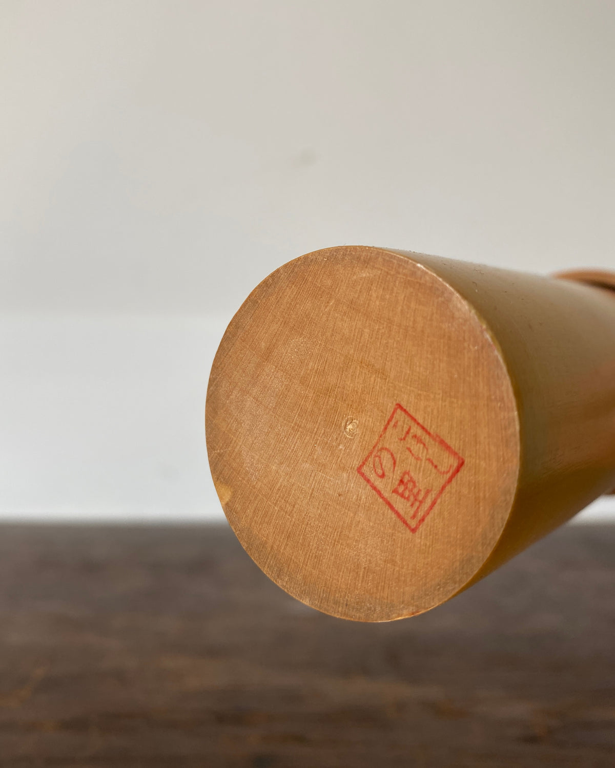 vintage vermillion bamboo kokeshi