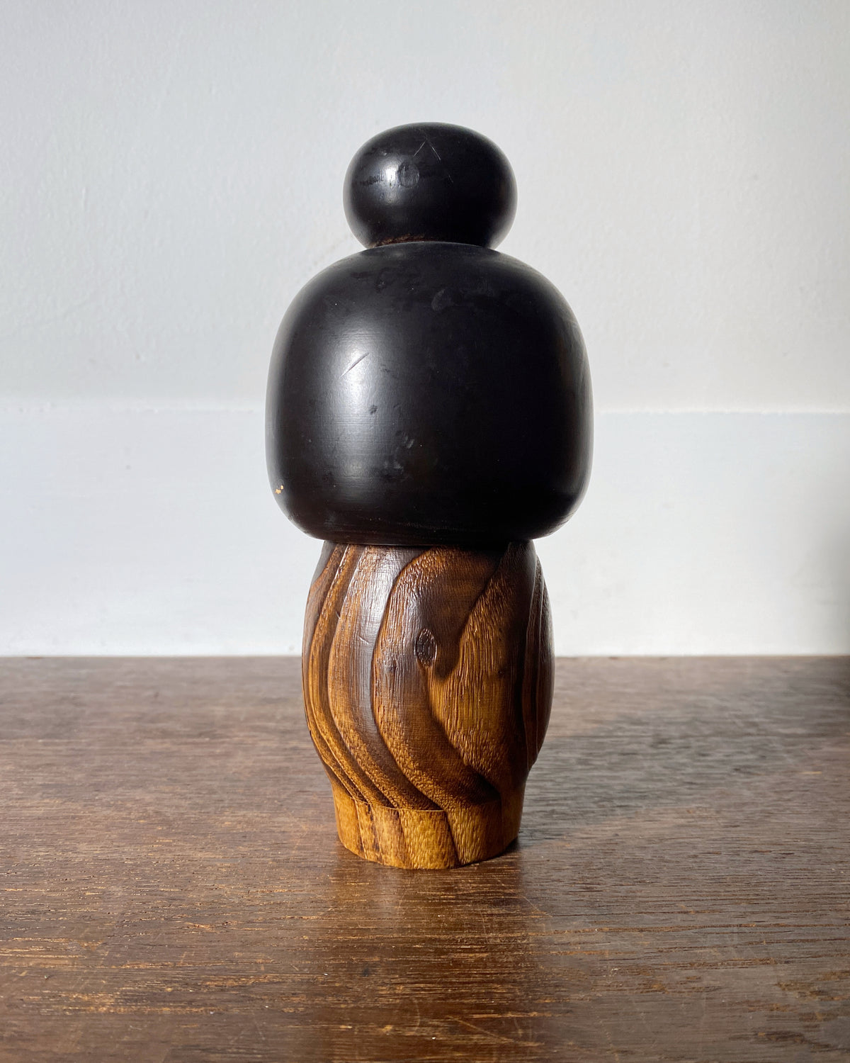 vintage carved floral kokeshi