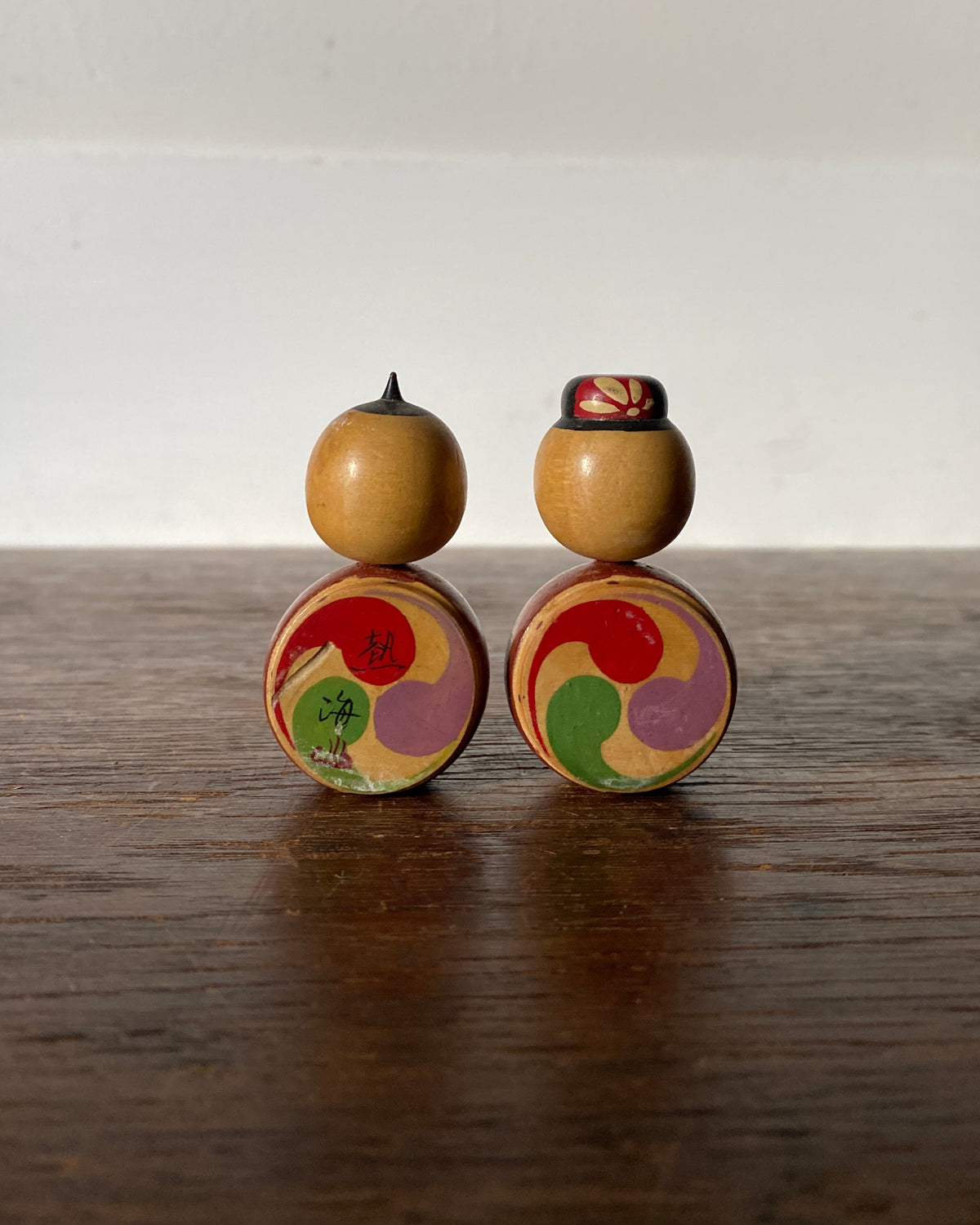vintage kokeshi pair