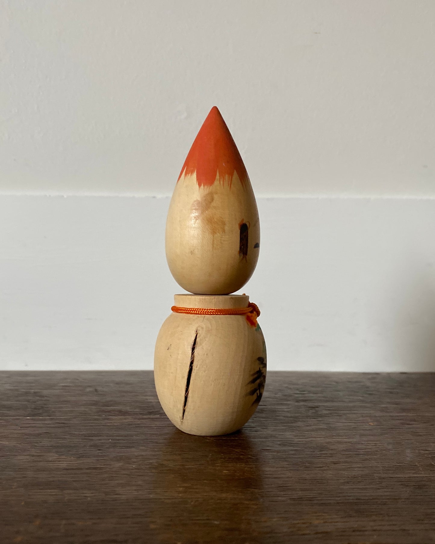 vintage calligraphy kokeshi pair