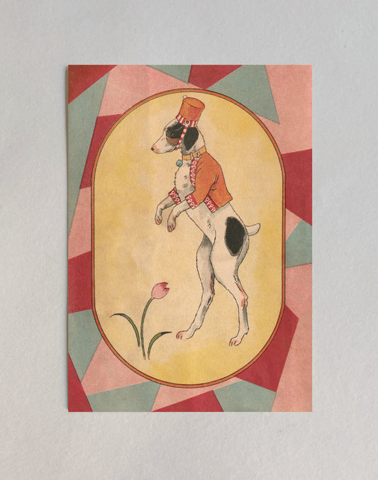 kiku print / postcard : dancing dog