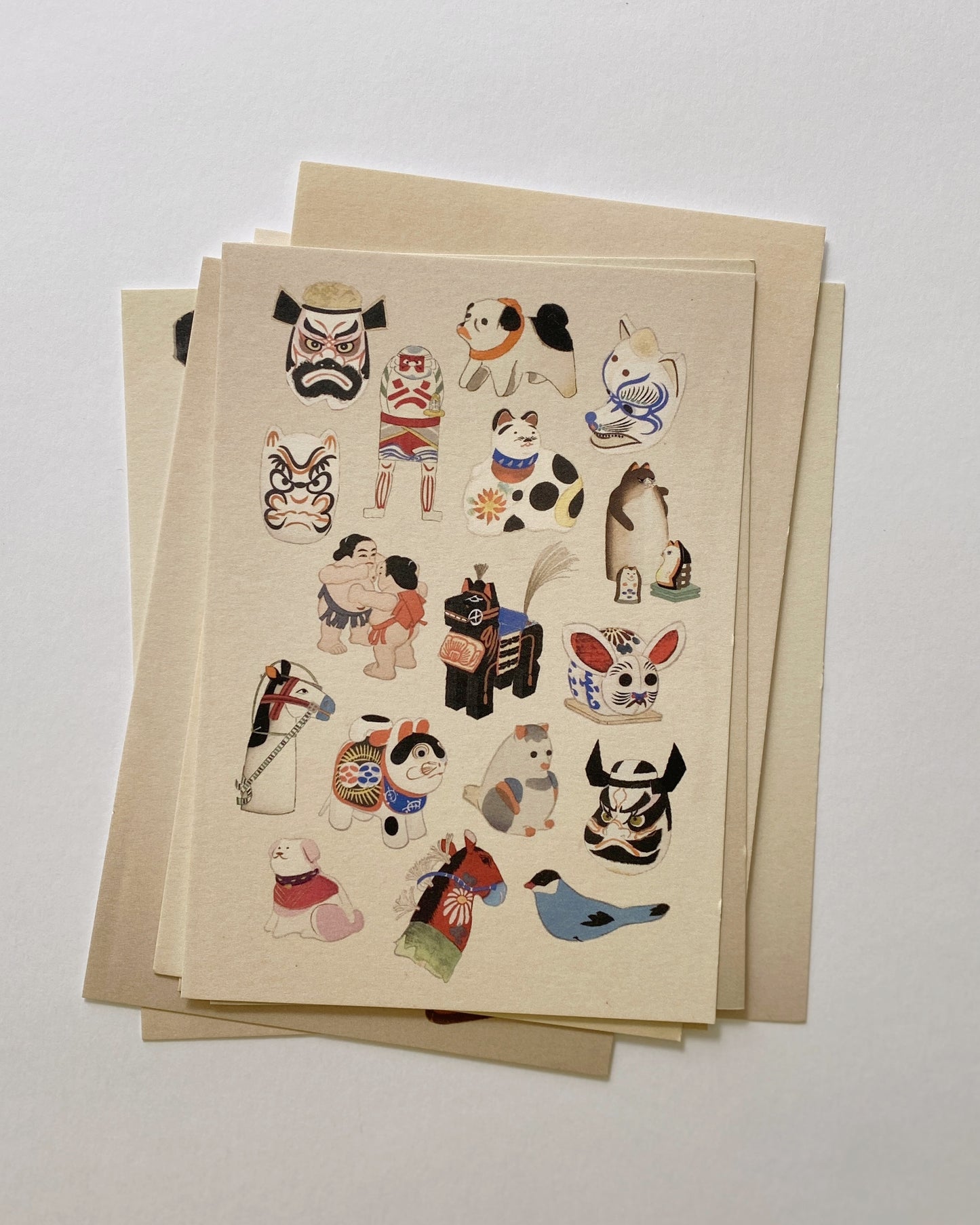 kiku print : postcard - cats of edo