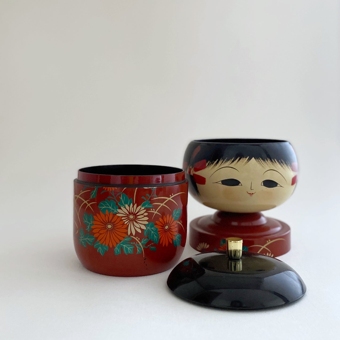 vintage japanese kokeshi container