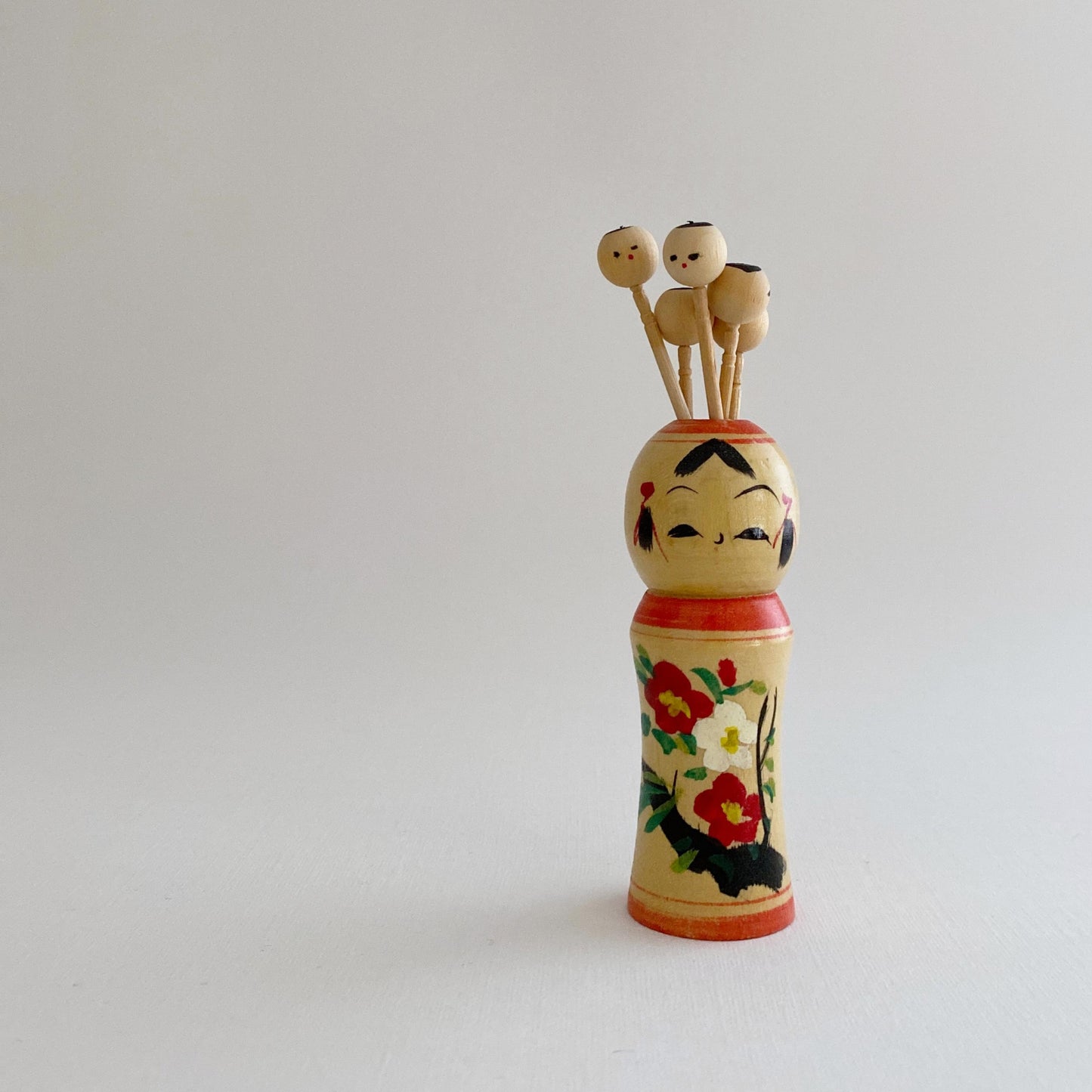 vintage japanese kokeshi toothpick set