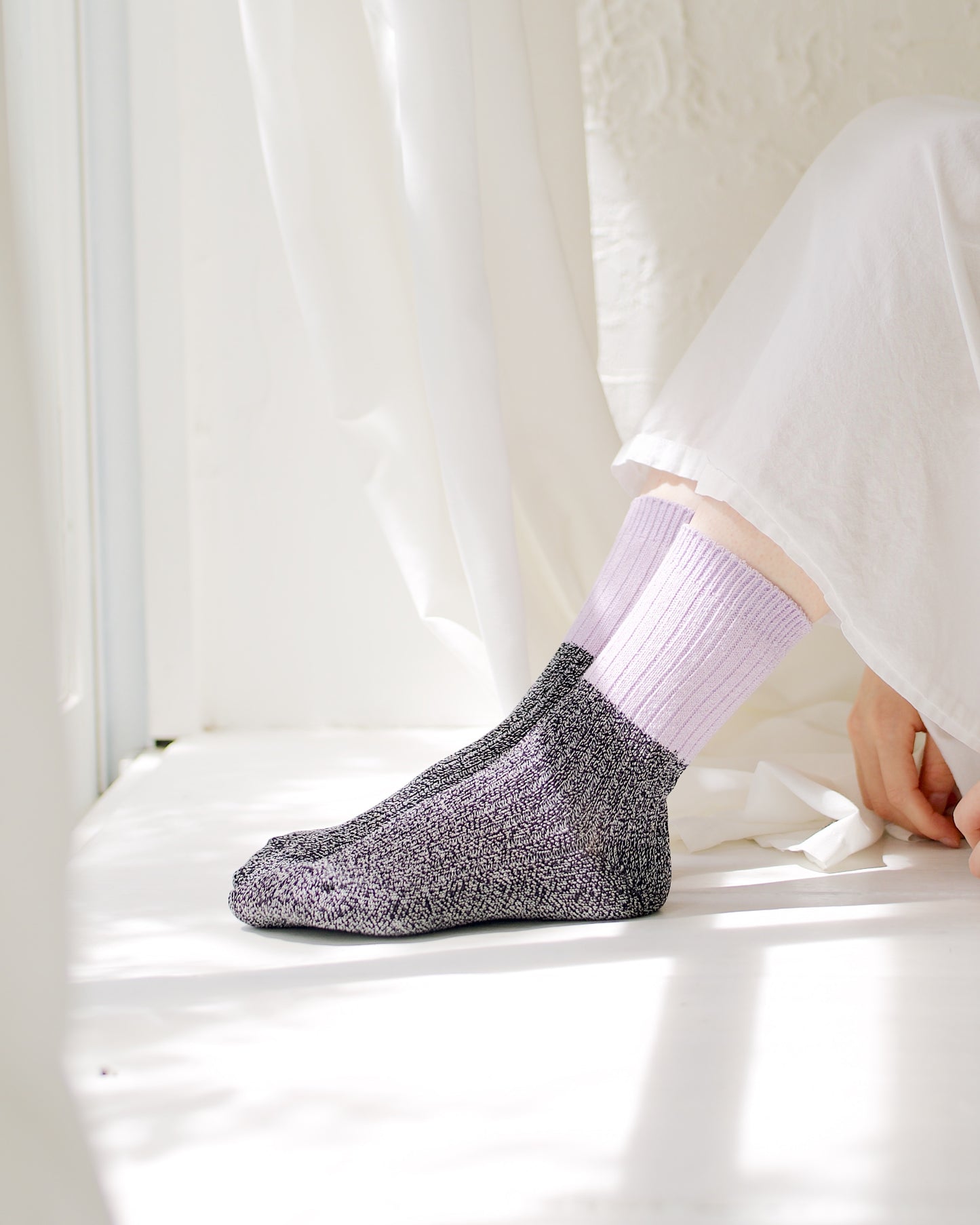 memeri : silk ribbed socks
