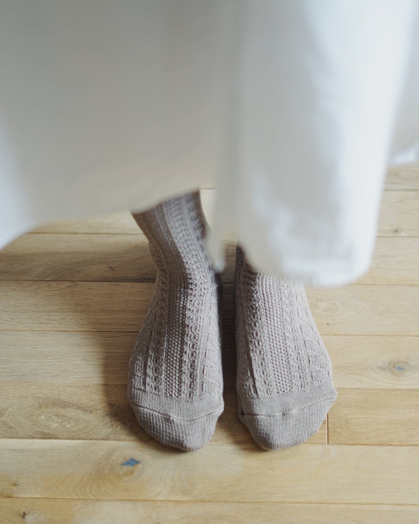 memeri : wool cotton cable socks