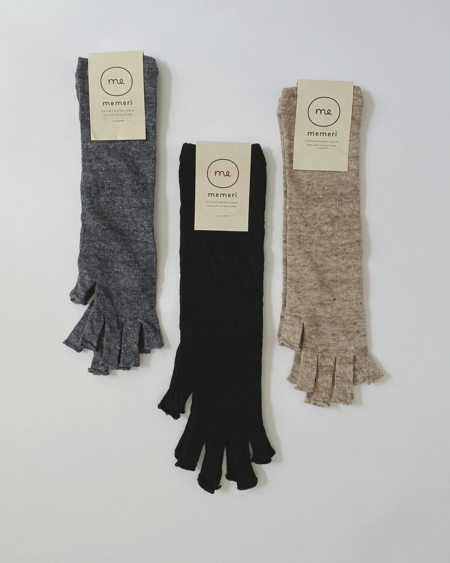 memeri : linen fingerless arm warmers short