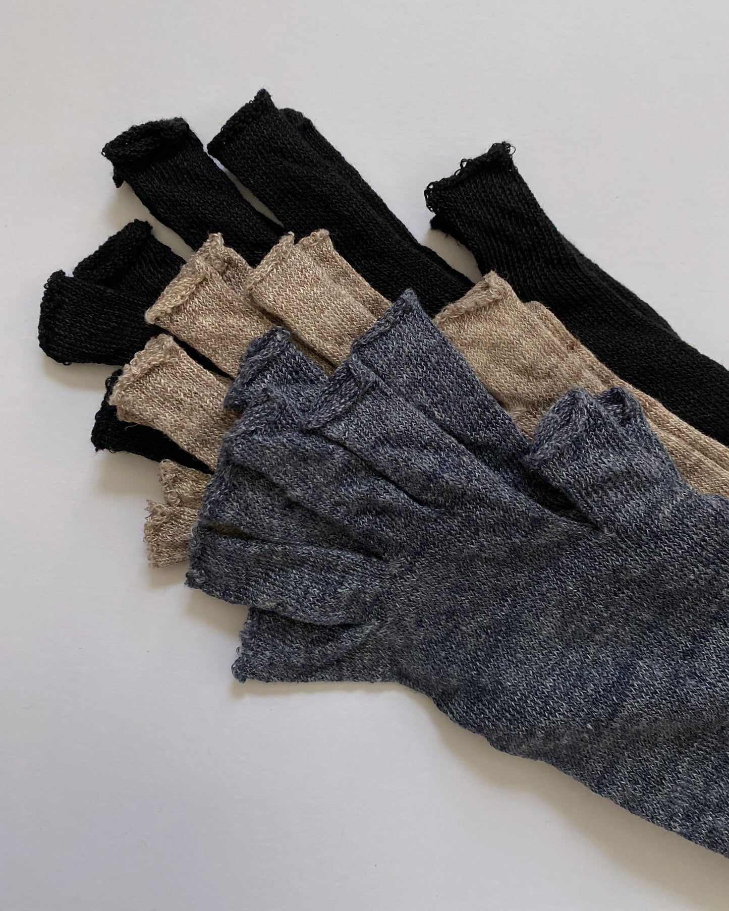 memeri : linen fingerless arm warmers short