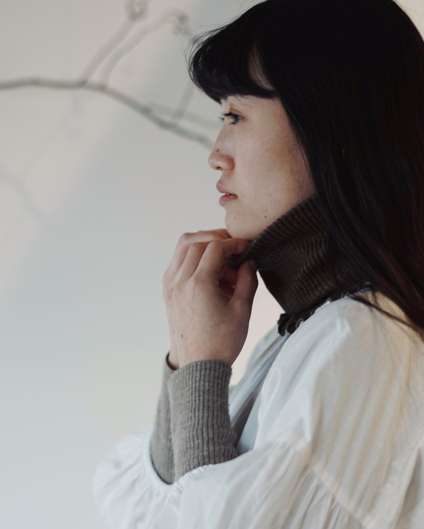 memeri : silk wool neck scarf