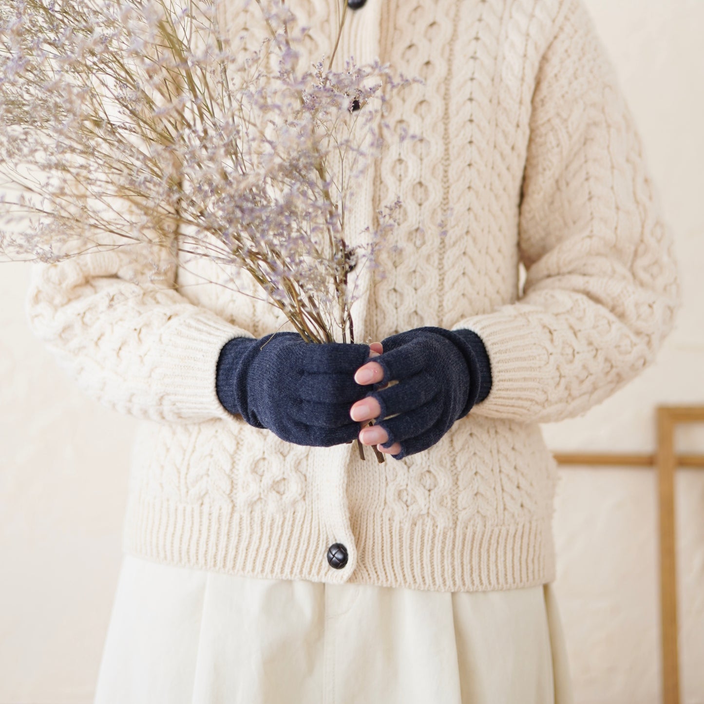 memeri : merino wool fingerless gloves