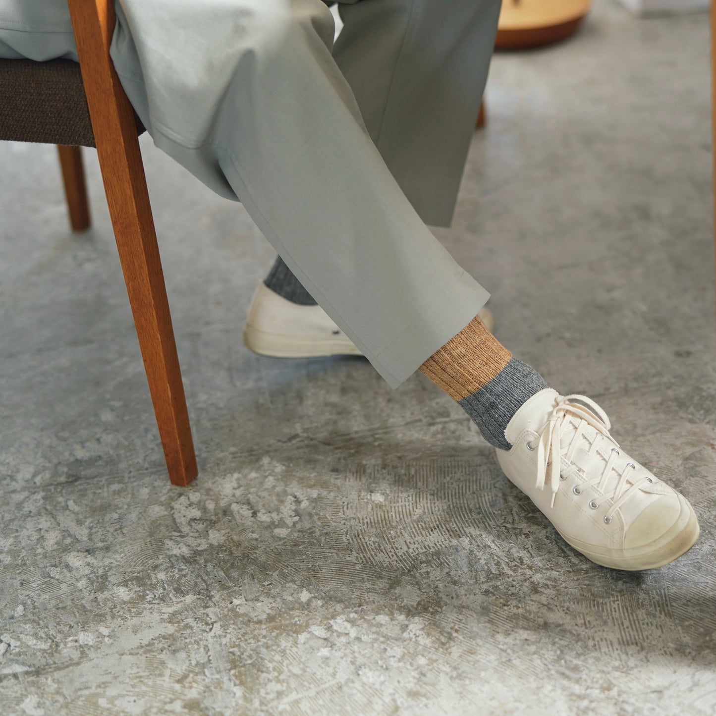 NISHIGUCHI KUTSUSHITA : boston wool cotton slab sock