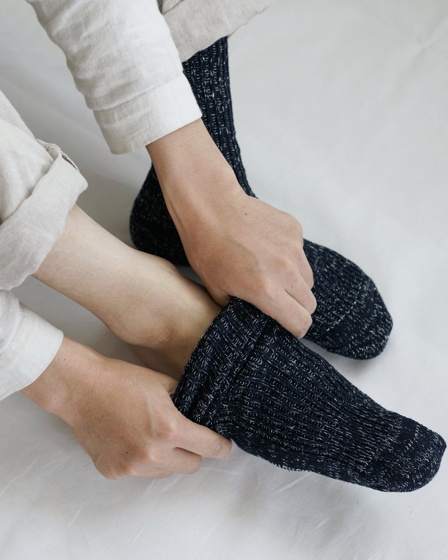 NISHIGUCHI KUTSUSHITA : boston hemp cotton sock