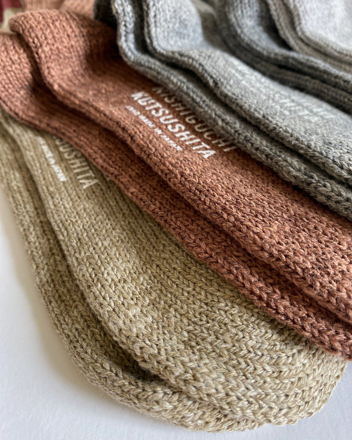NISHIGUCHI KUTSUSHITA : boston wool cotton slab sock