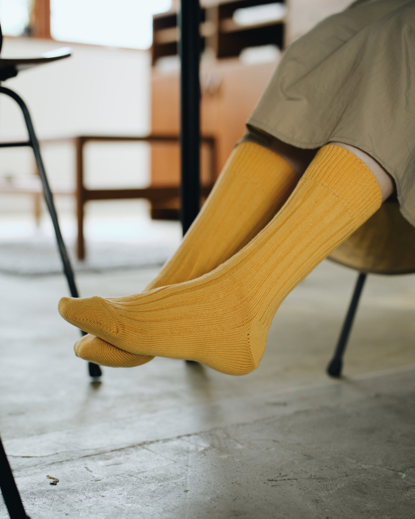 NISHIGUCHI KUTSUSHITA : praha egyptian cotton ribbed sock