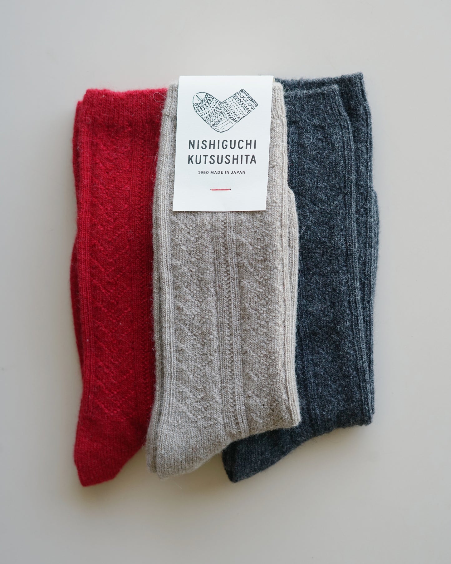 NISHIGUCHI KUTSUSHITA : praha alpaca wool cable sock