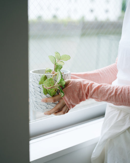 NISHIGUCHI KUTSUSHITA : teni linen arm covers long