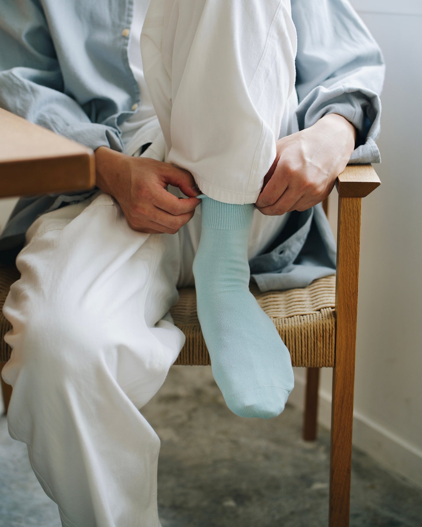 NISHIGUCHI KUTSUSHITA : praha egyptian cotton sock