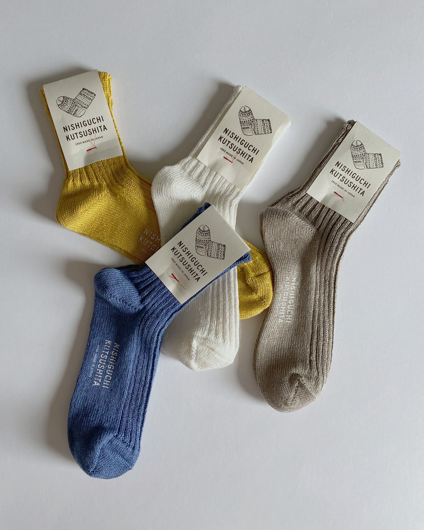 NISHIGUCHI KUTSUSHITA : praha linen ribbed sock