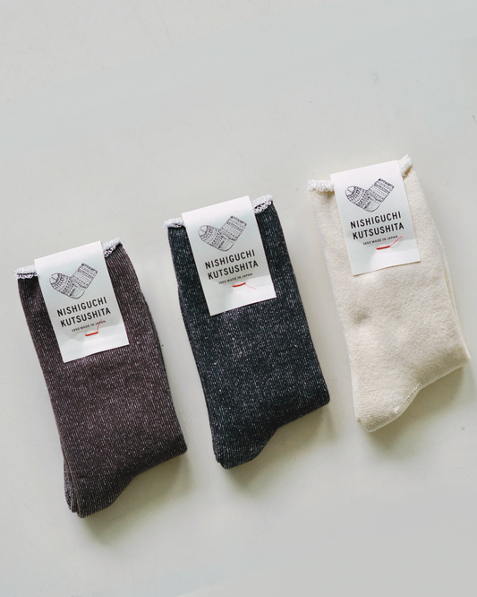 NISHIGUCHI KUTSUSHITA : praha silk cotton lounge socks