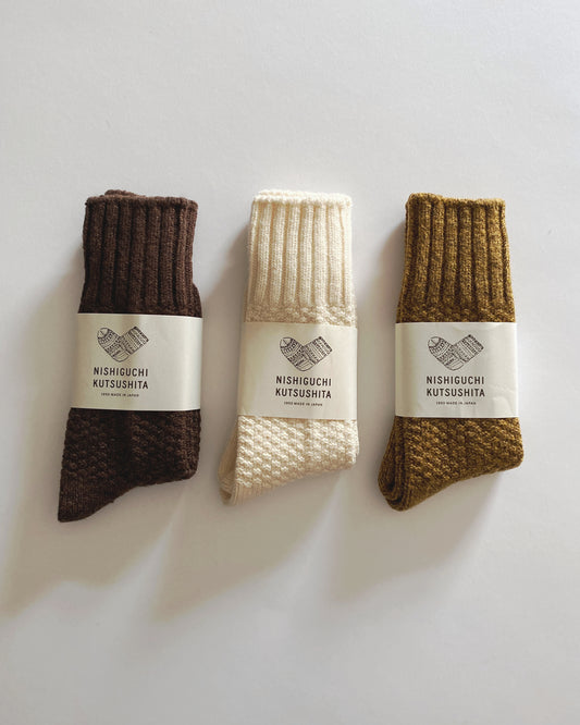 nishiguchi kutsushita : wool cotton boot socks