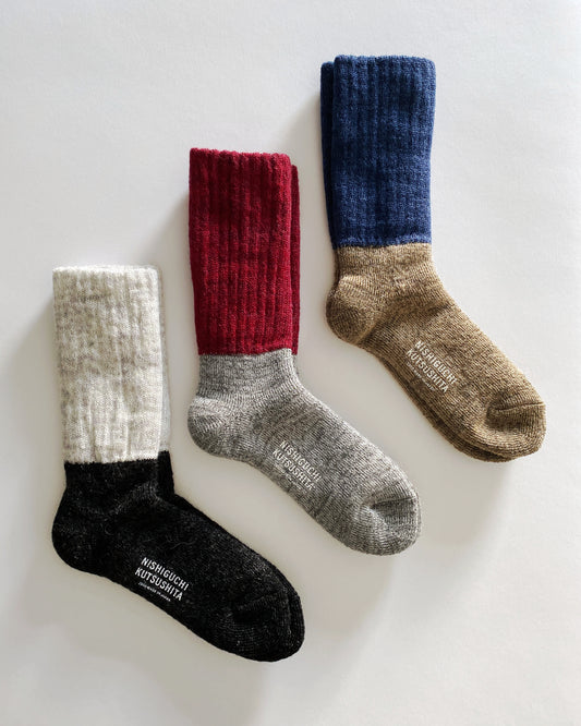 NISHIGUCHI KUTSUSHITA : oslo mohair wool pile sock