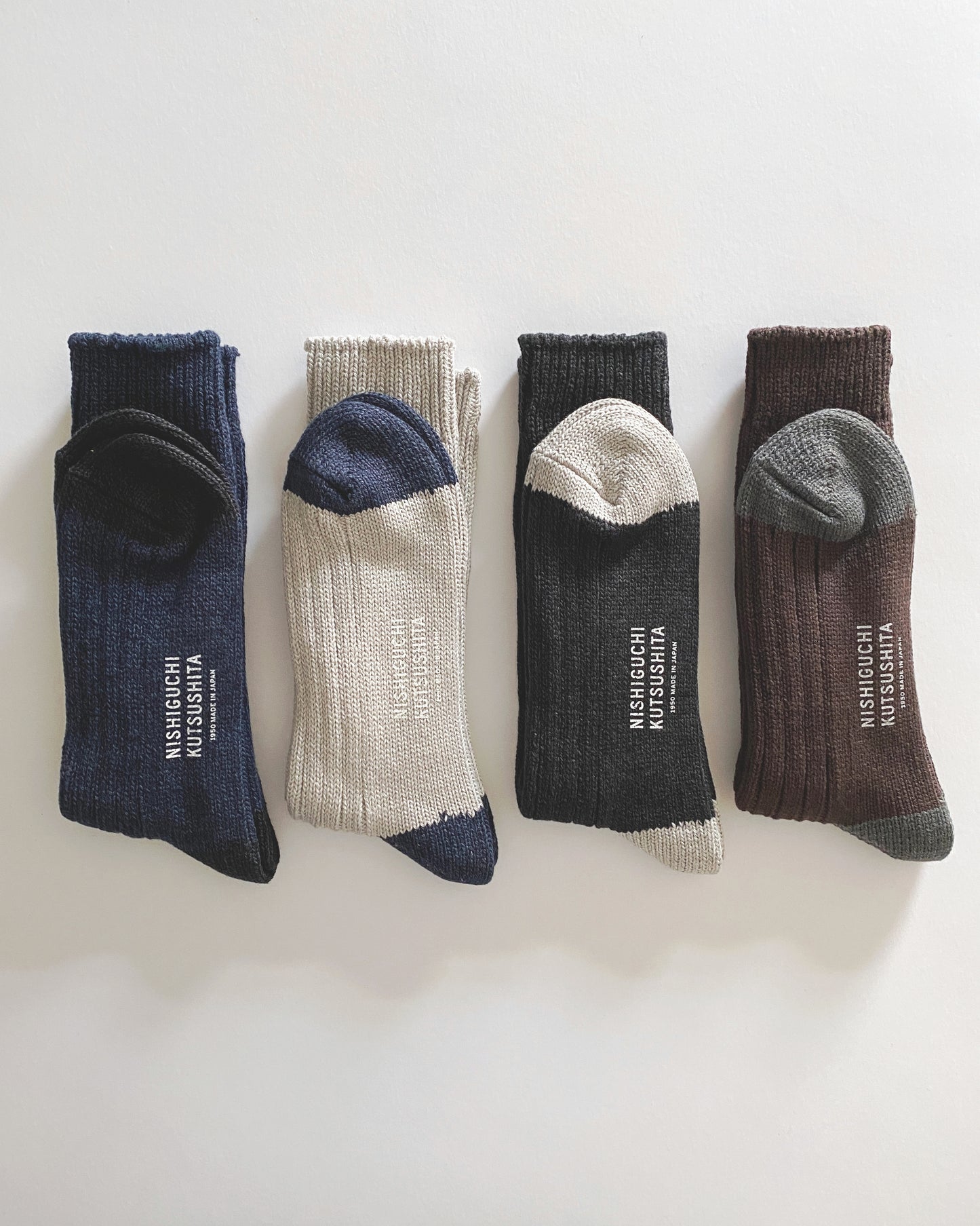 NISHIGUCHI KUTSUSHITA : Luxurious Cotton Ribbed Socks