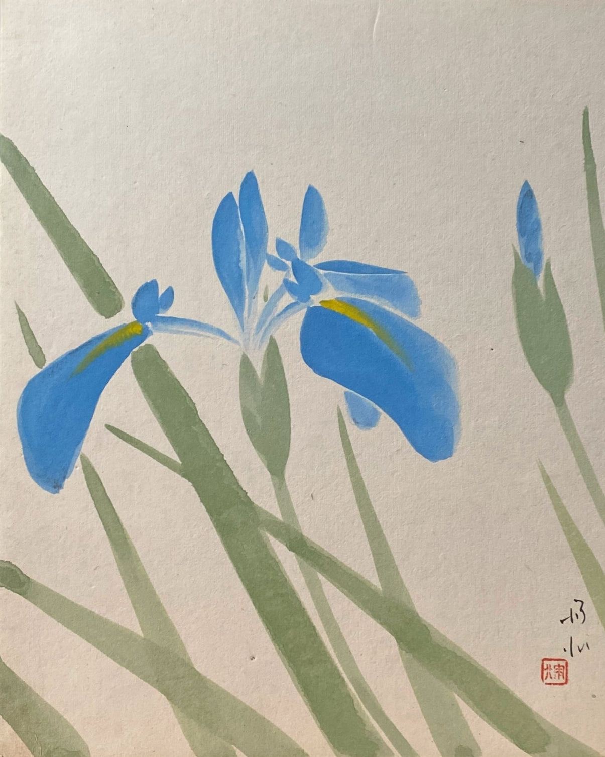 vintage japanese shikishi painting