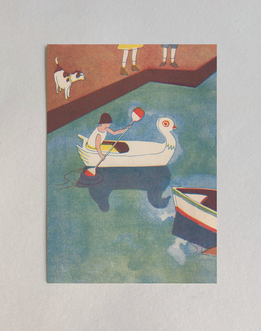 kiku print / postcard : paddle boat