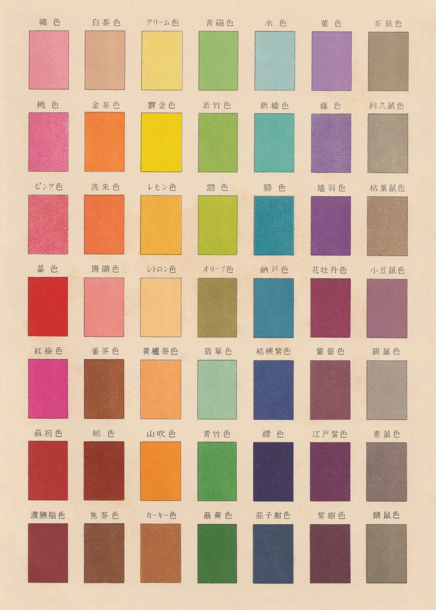 kiku print : postcard - colour chart #3