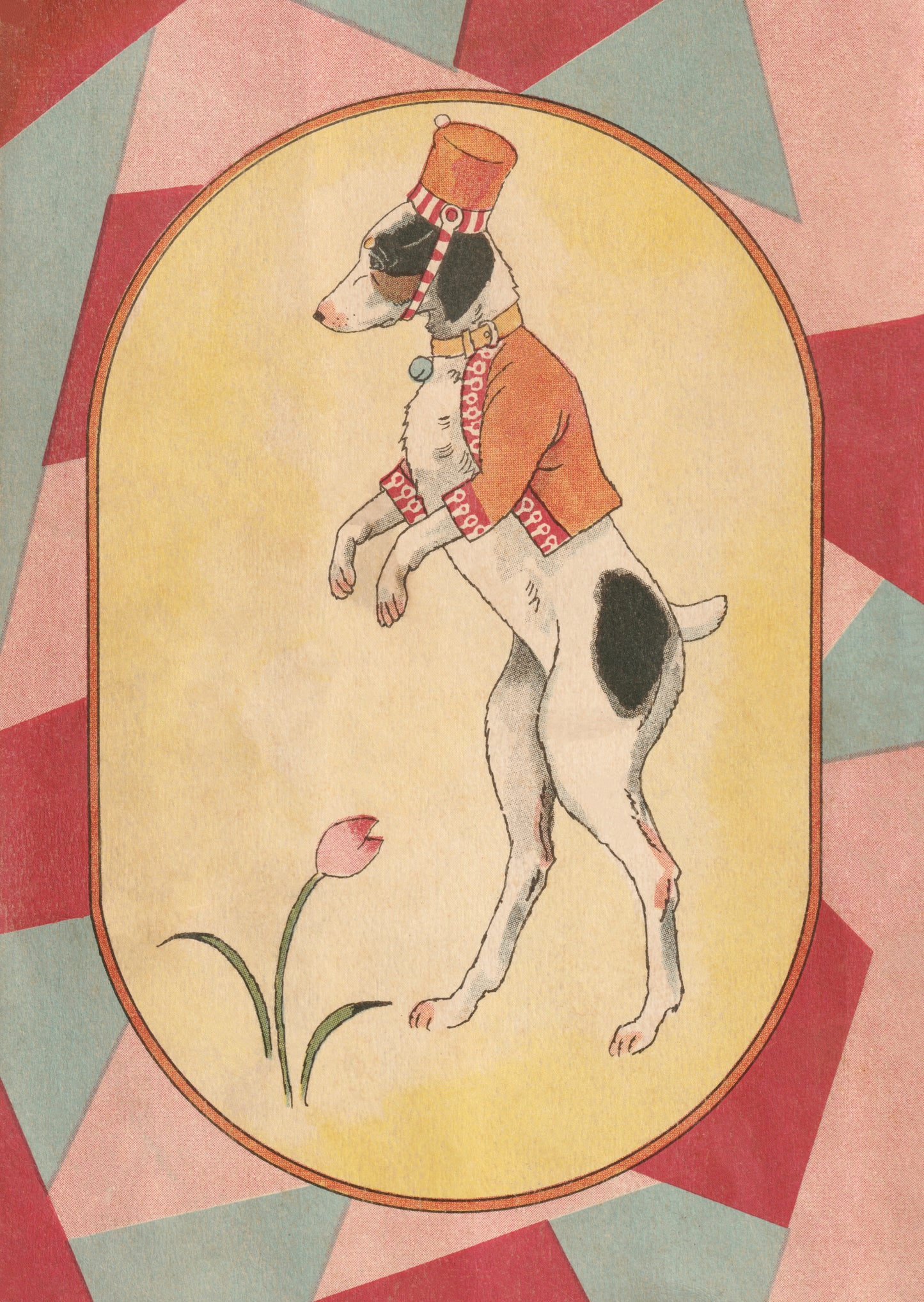 kiku print / postcard : dancing dog