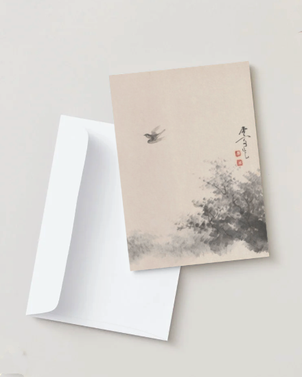 kiku print : greeting cards - morning flight