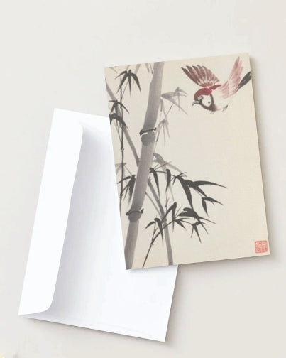 kiku print : greeting cards - bamboo