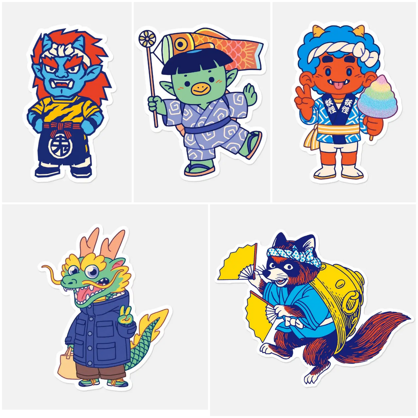 yeaaah! studio : japanese folk critters stickers