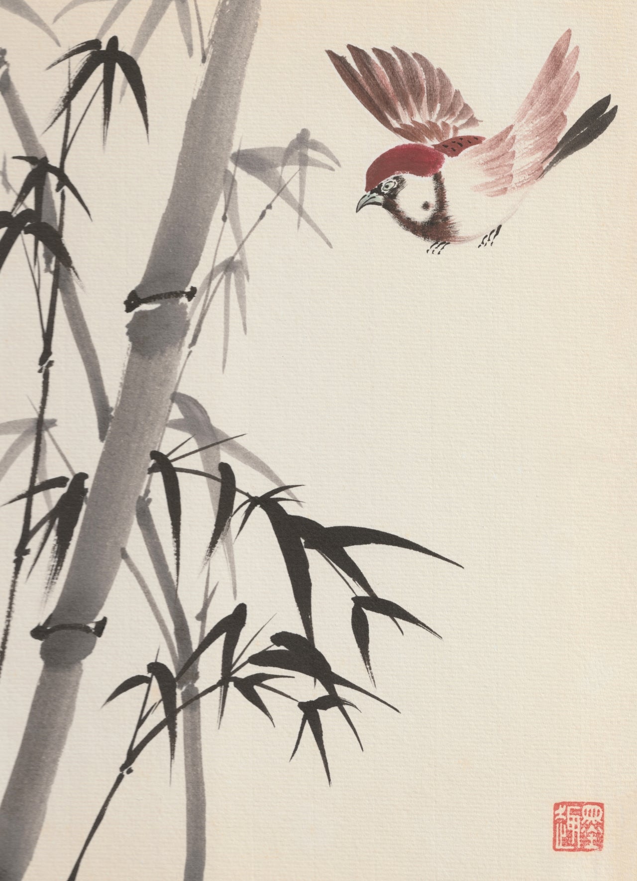 kiku print : greeting cards - bamboo