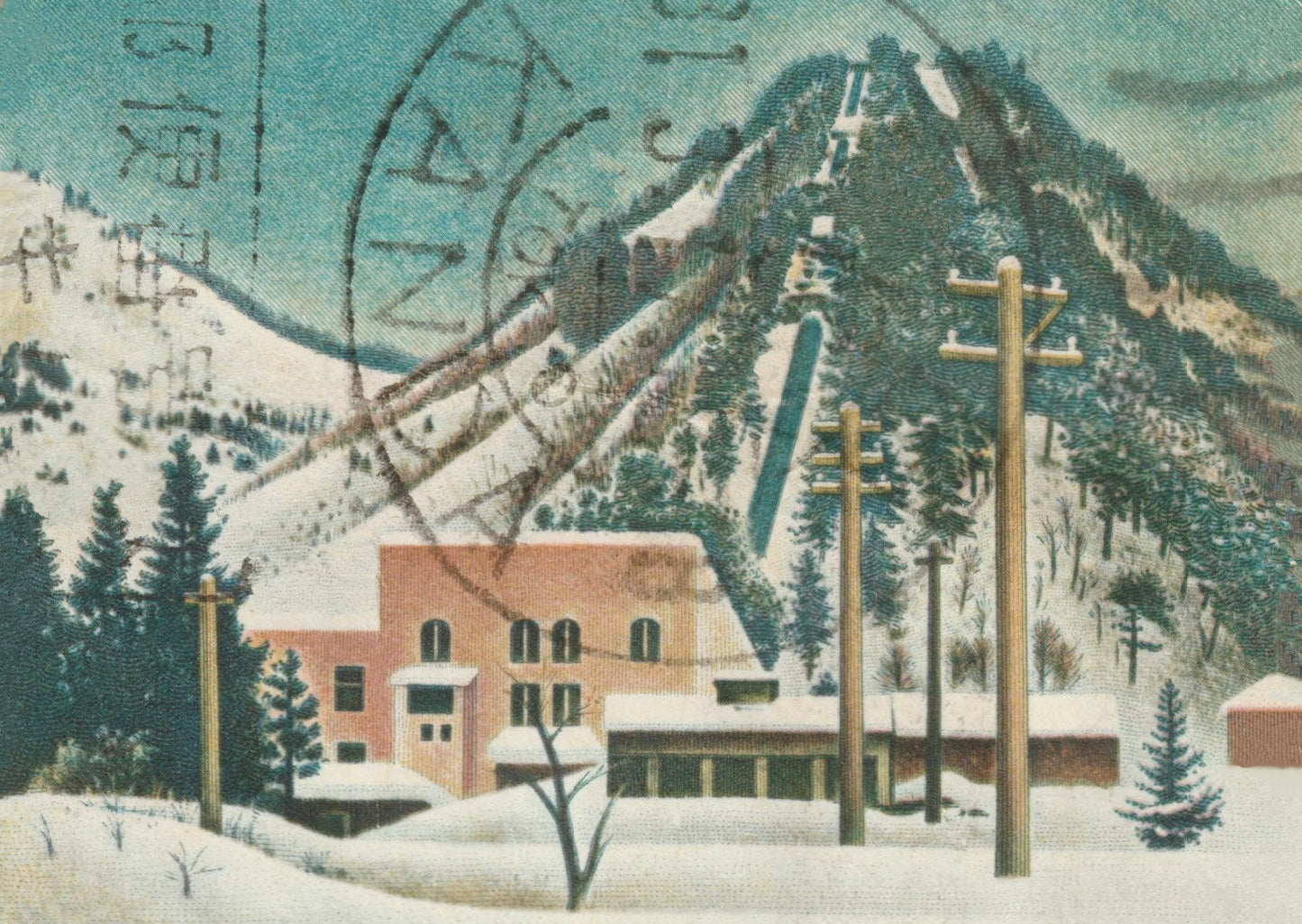 kiku print : postcard - snow day stamp