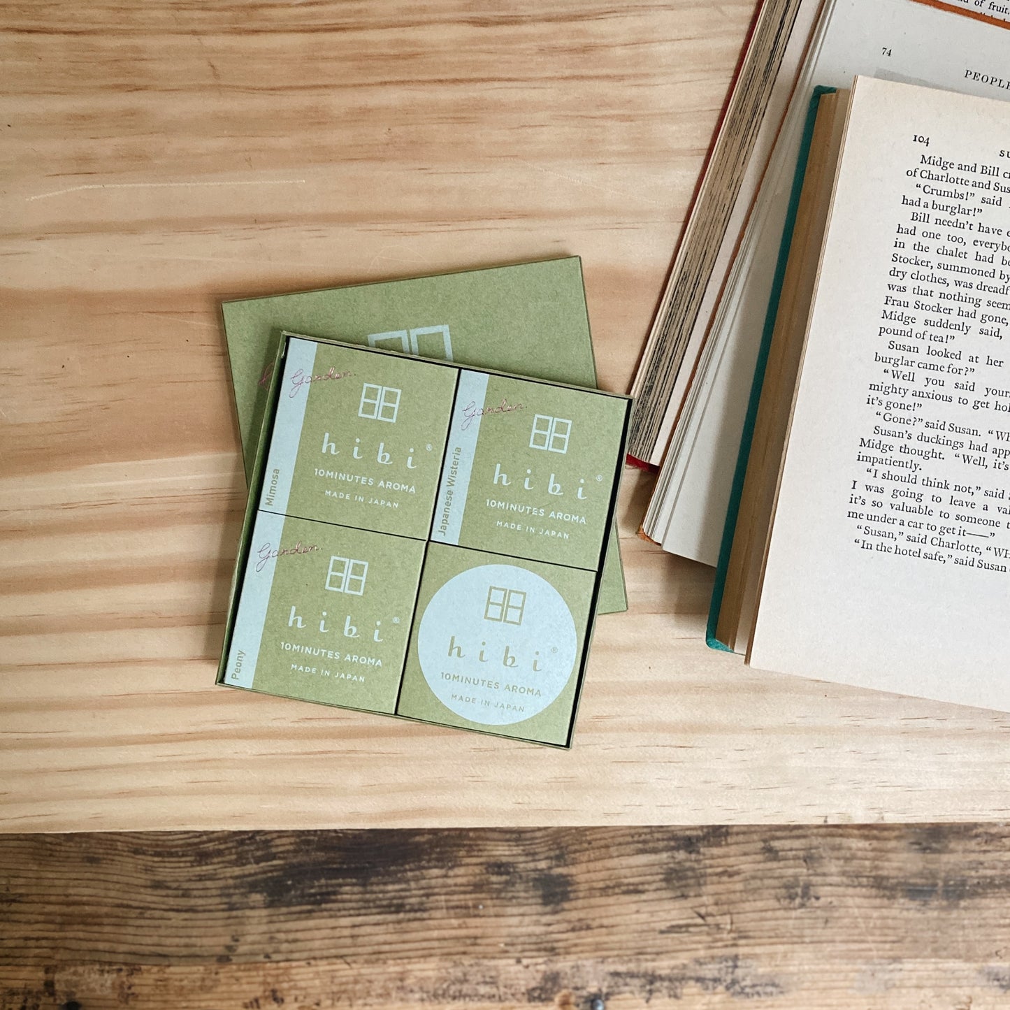 hibi 10 minute incense : garden scent gift box