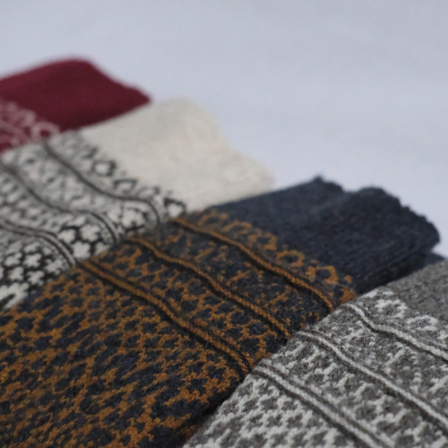 NISHIGUCHI KUTSUSHITA : oslo wool jacquard sock