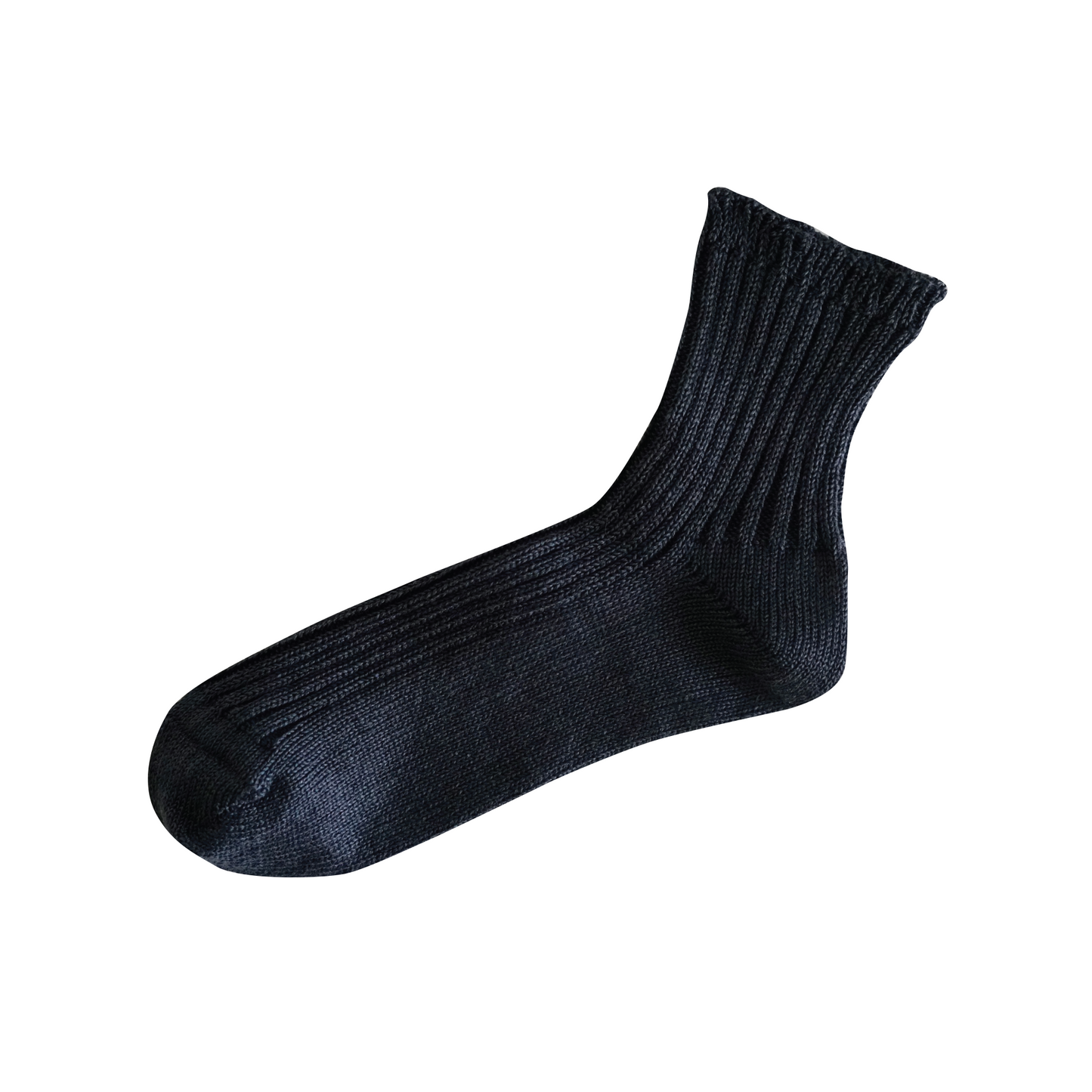 praha linen ribbed sock charcoal