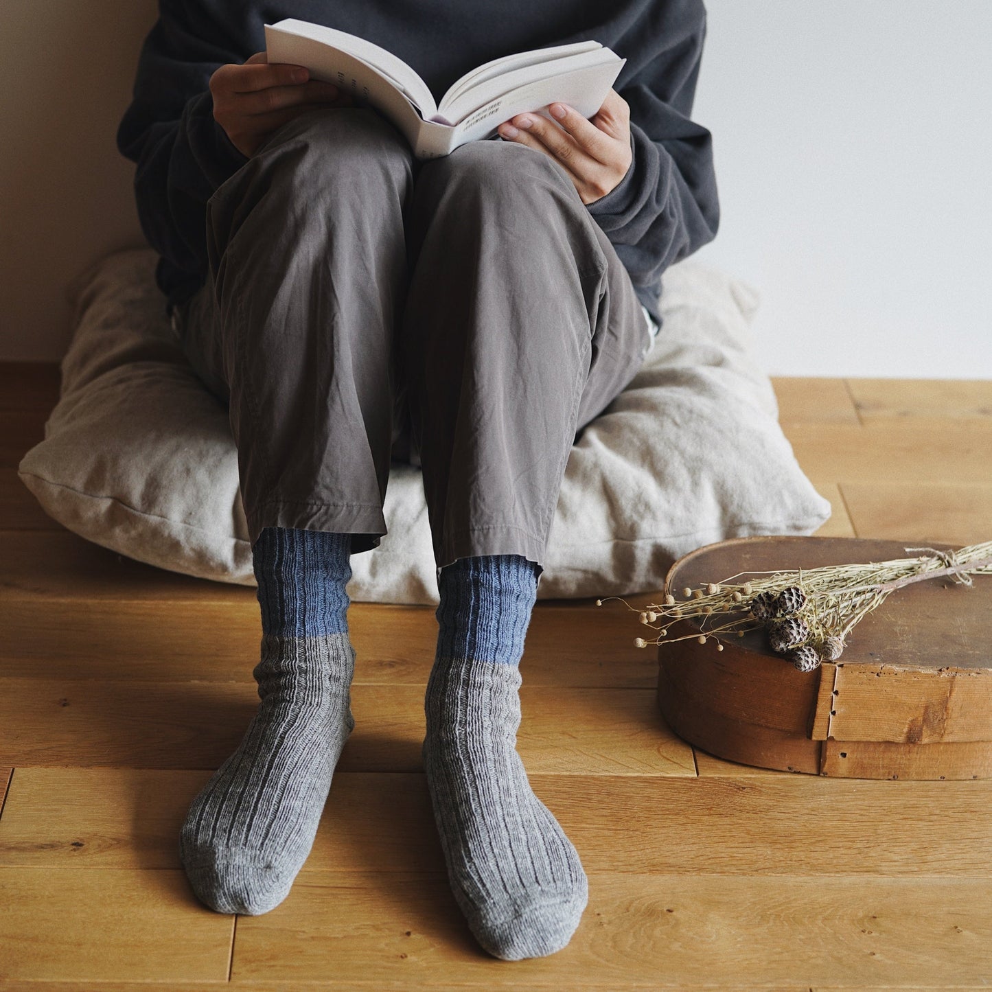NISHIGUCHI KUTSUSHITA : boston wool cotton slab sock