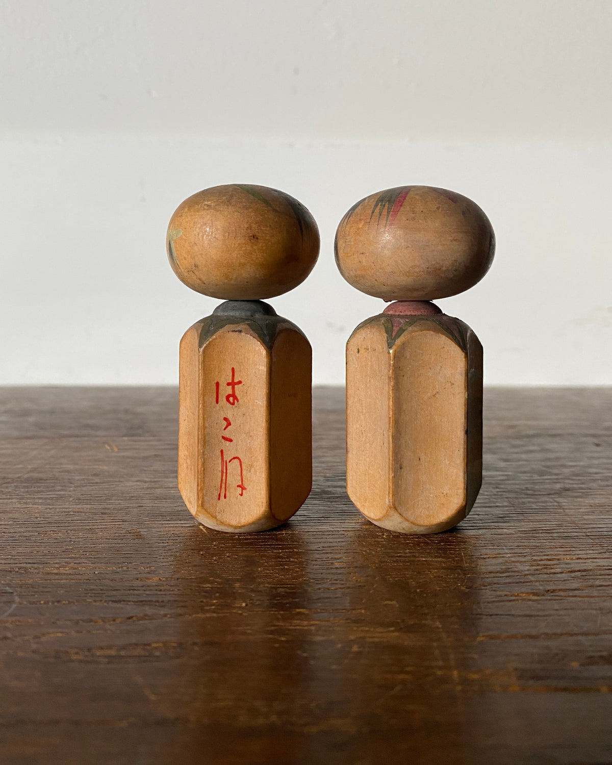 vintage landscape kokeshi pair