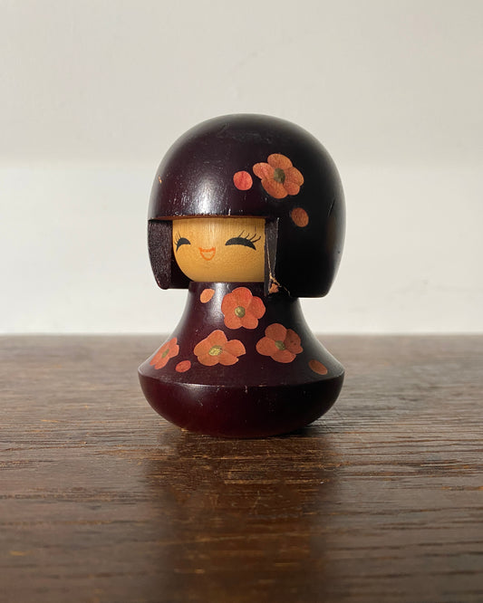 vintage floral kokeshi