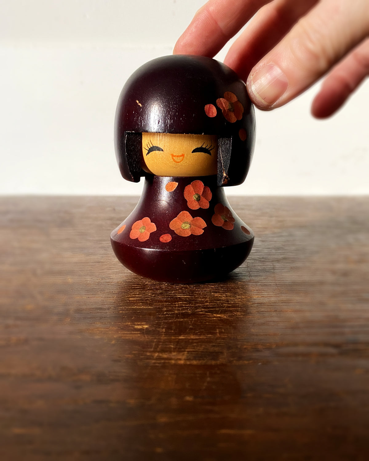 vintage floral kokeshi