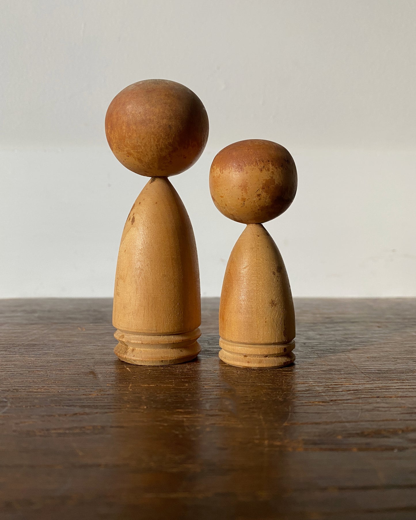 vintage gold kimono kokeshi pair