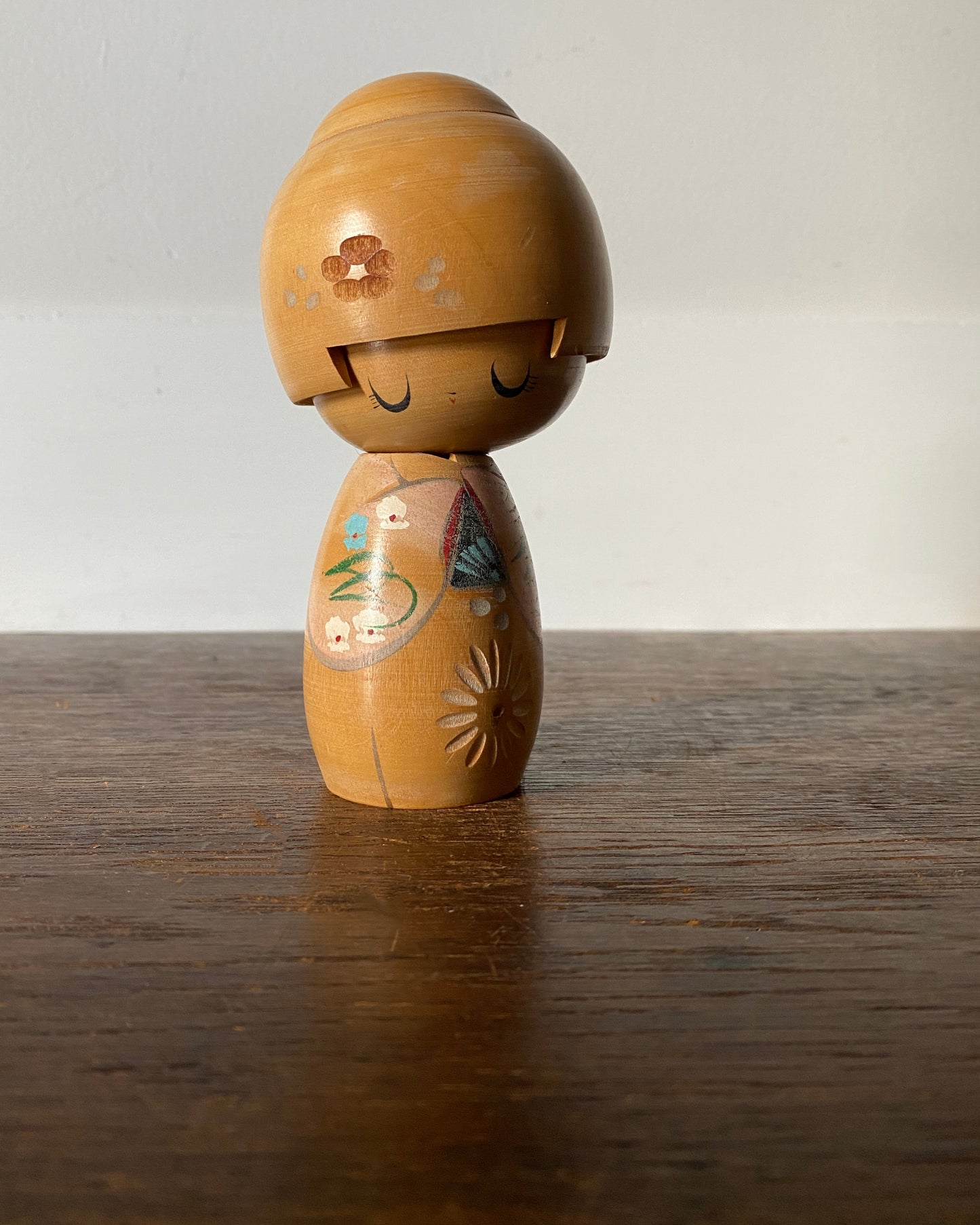 vintage floral bob kokeshi