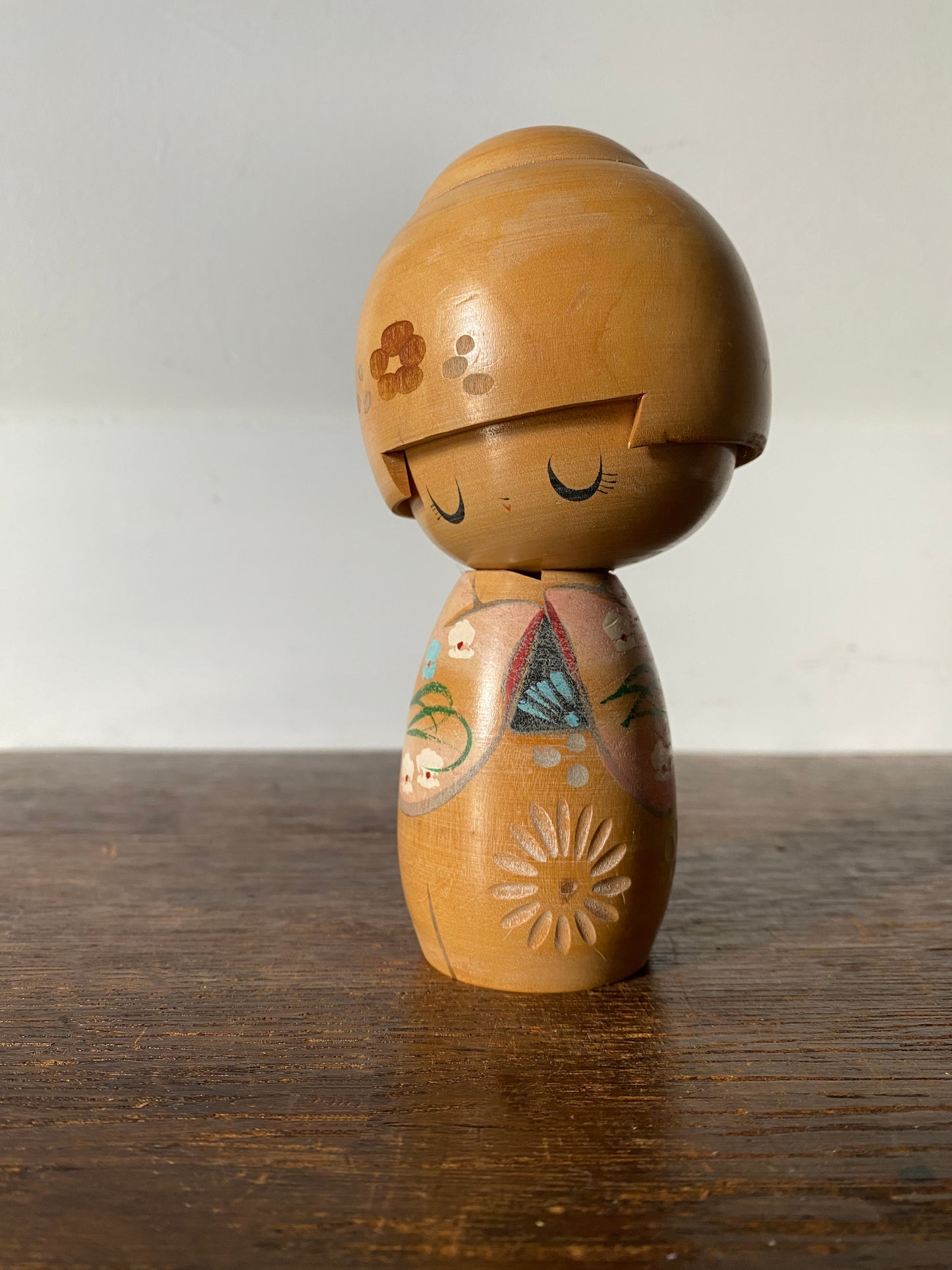 vintage floral bob kokeshi