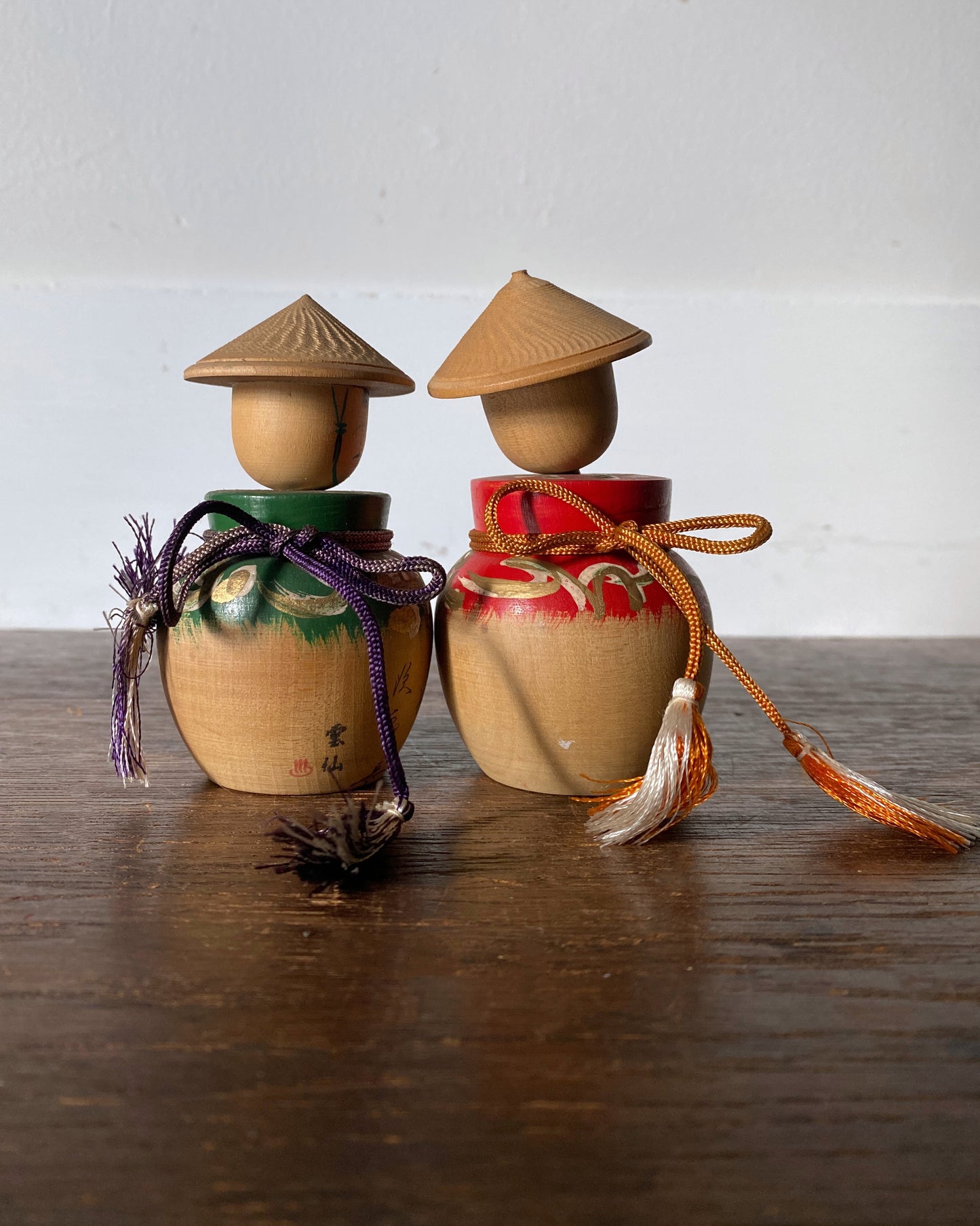 vintage traveller kokeshi pair