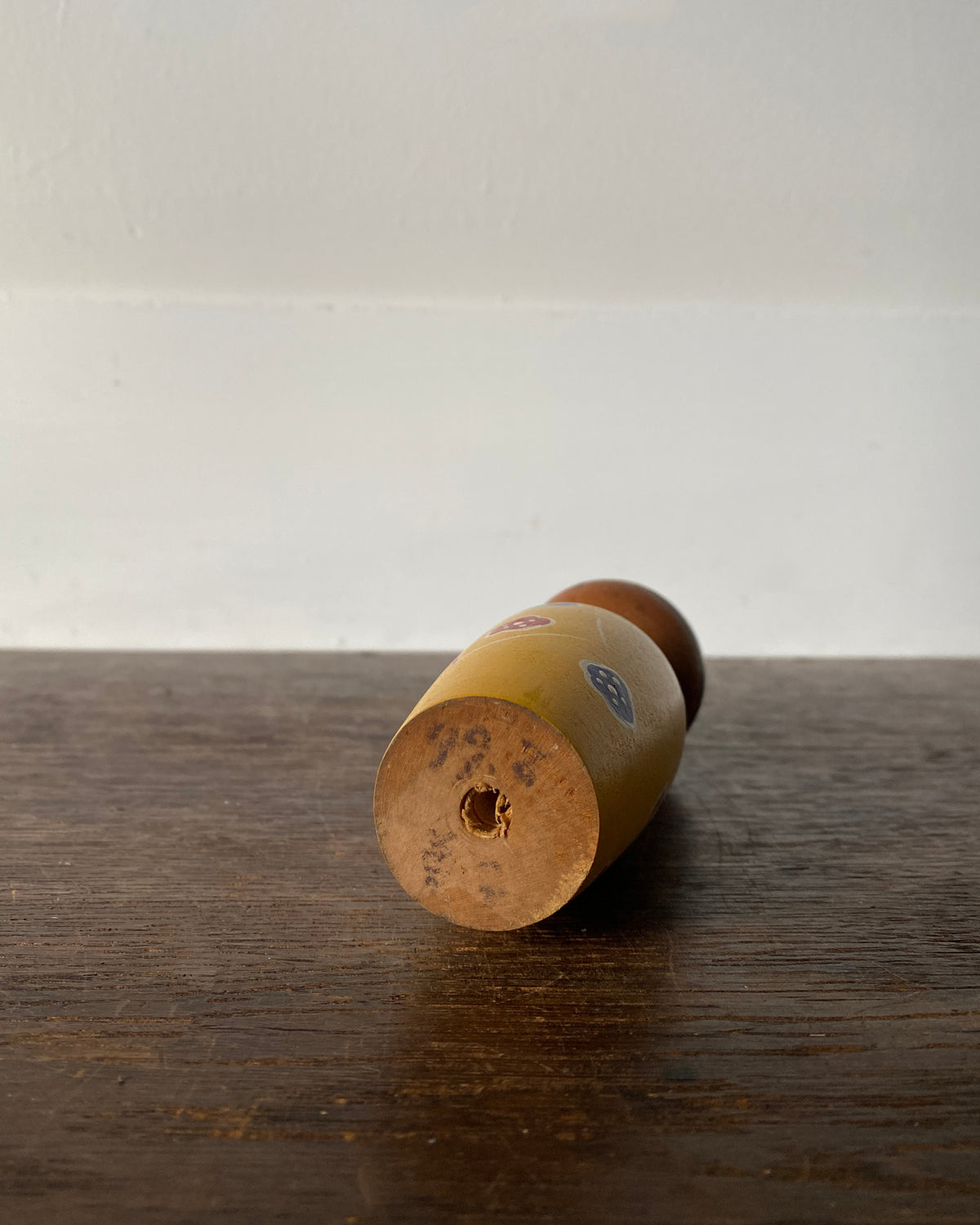 vintage yellow kimono kokeshi