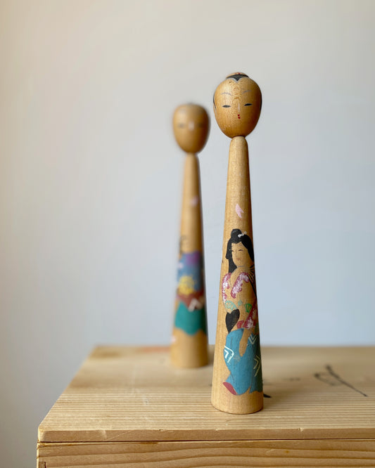 vintage kokeshi dolls