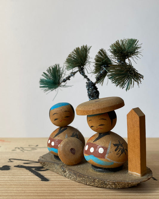 vintage kokeshi dolls